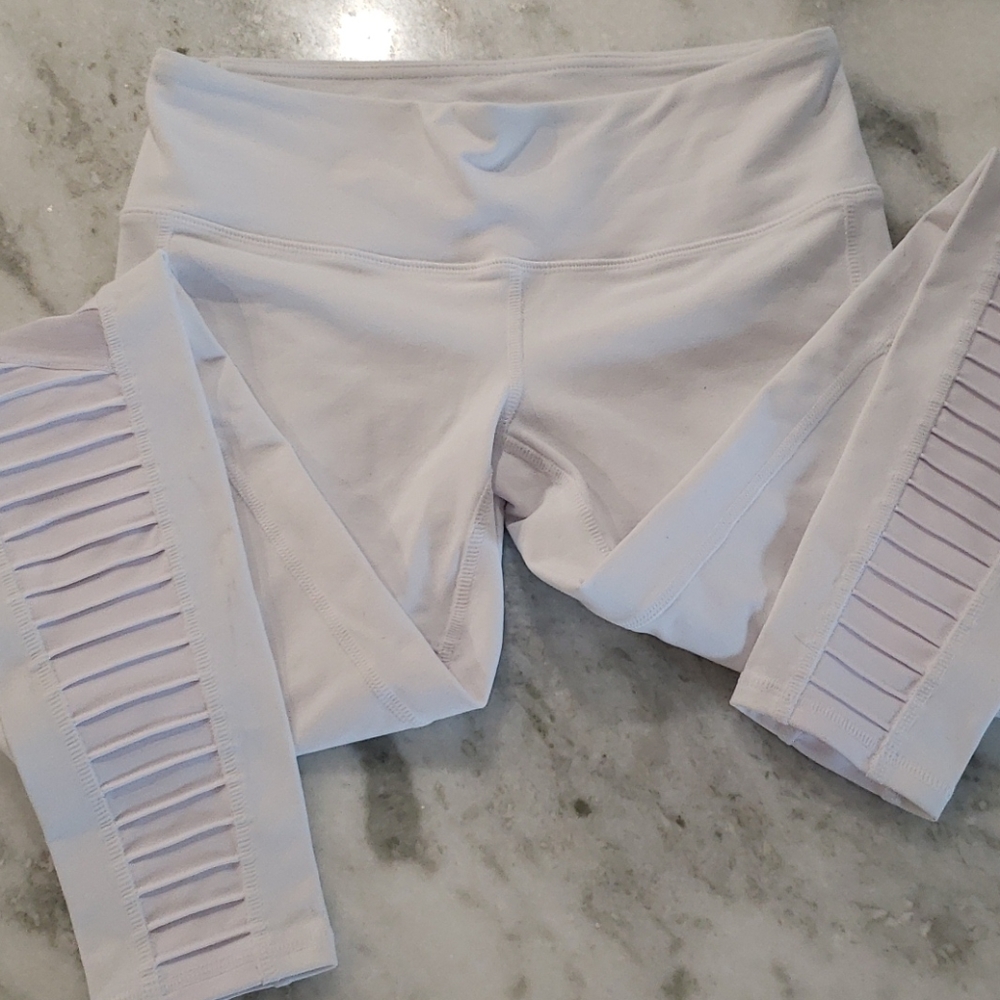 White Alo Moto Leggings